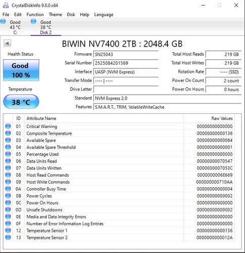 Biwin black opal - opal, 2tb